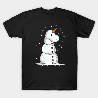Unicorn Snowman For Christmas In July T-Shirt